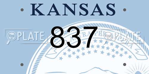 837 Kansas License Plate