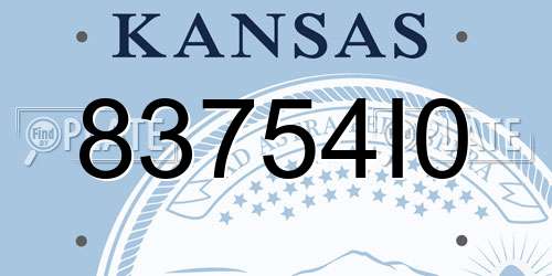 83754I0 Kansas License Plate