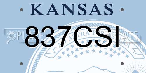 837CSI Kansas License Plate