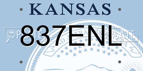 837ENL Kansas License Plate