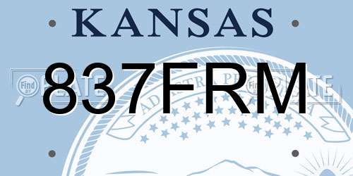 837FRM Kansas License Plate