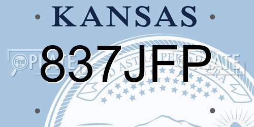 837JFP Kansas License Plate