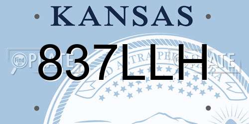 837LLH Kansas License Plate