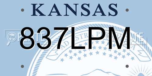 837LPM Kansas License Plate