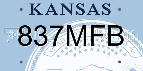 837MFB Kansas License Plate