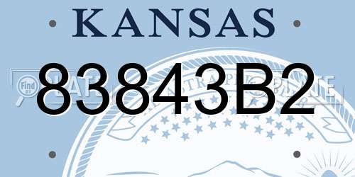 83843B2 Kansas License Plate