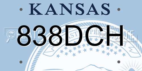 838DCH Kansas License Plate