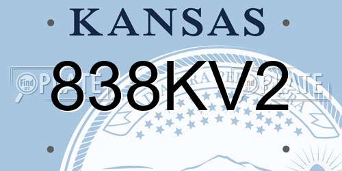 838KV2 Kansas License Plate