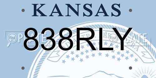 838RLY Kansas License Plate