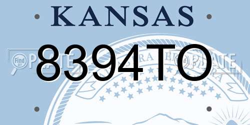 8394TO Kansas License Plate
