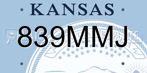 839MMJ Kansas License Plate