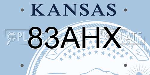 83AHX Kansas License Plate
