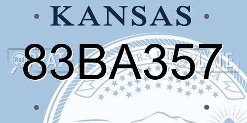 83BA357 Kansas License Plate