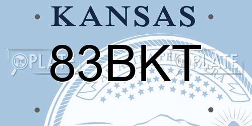 83BKT Kansas License Plate