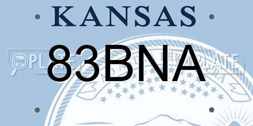 83BNA Kansas License Plate