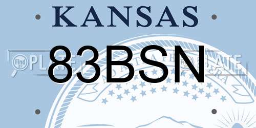 83BSN Kansas License Plate
