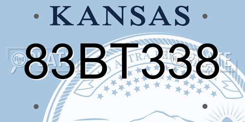 83BT338 Kansas License Plate