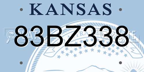 83BZ338 Kansas License Plate