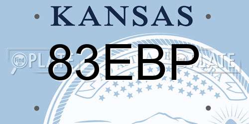 83EBP Kansas License Plate