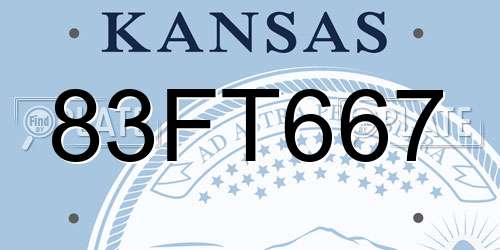 83FT667 Kansas License Plate
