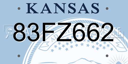 83FZ662 Kansas License Plate