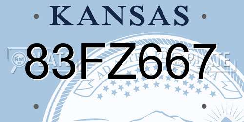 83FZ667 Kansas License Plate
