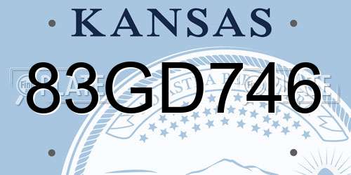 83GD746 Kansas License Plate