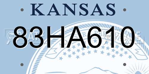 83HA610 Kansas License Plate
