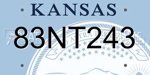 83NT243 Kansas License Plate
