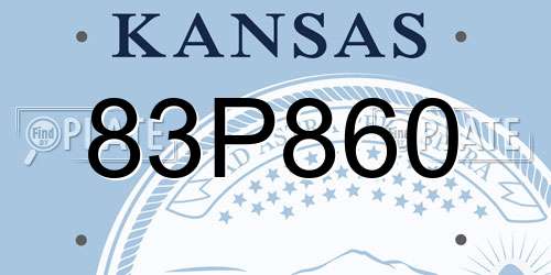 83P860 Kansas License Plate