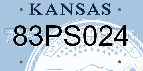 83PS024 Kansas License Plate