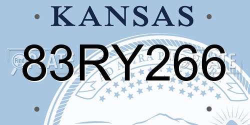 83RY266 Kansas License Plate