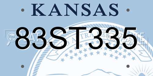 83ST335 Kansas License Plate