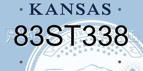 83ST338 Kansas License Plate