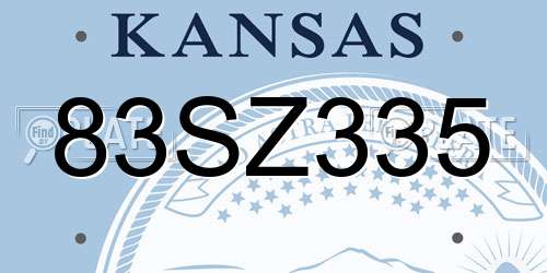 83SZ335 Kansas License Plate