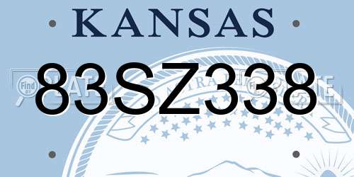 83SZ338 Kansas License Plate