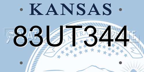 83UT344 Kansas License Plate