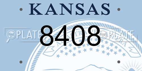 8408 Kansas License Plate