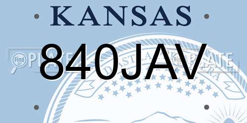 840JAV Kansas License Plate