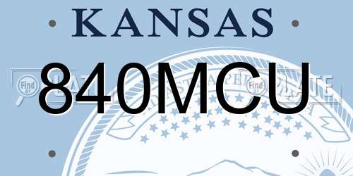 840MCU Kansas License Plate