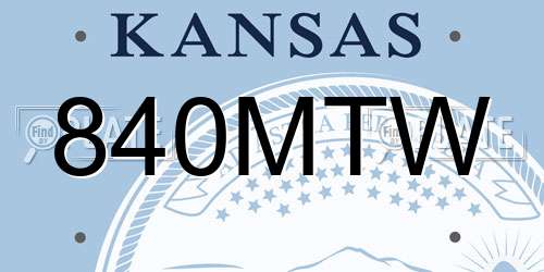 840MTW Kansas License Plate