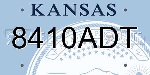 8410ADT Kansas License Plate