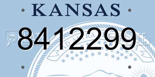 8412299 Kansas License Plate