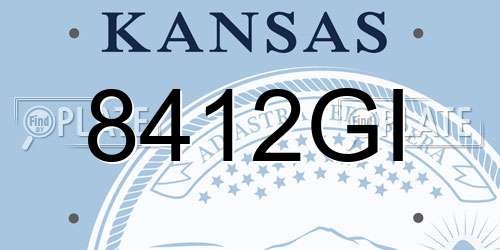 8412GI Kansas License Plate