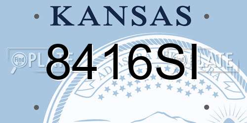 8416SI Kansas License Plate
