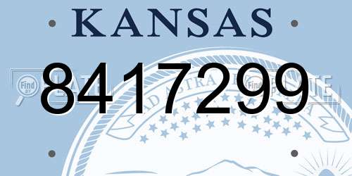 8417299 Kansas License Plate