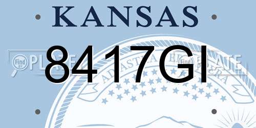 8417GI Kansas License Plate