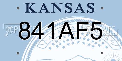 841AF5 Kansas License Plate
