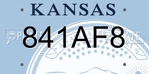 841AF8 Kansas License Plate