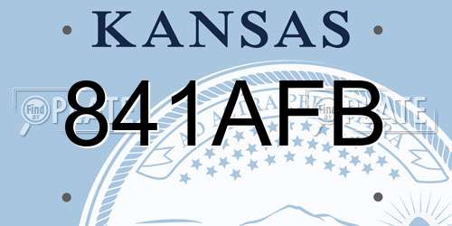 841AFB Kansas License Plate